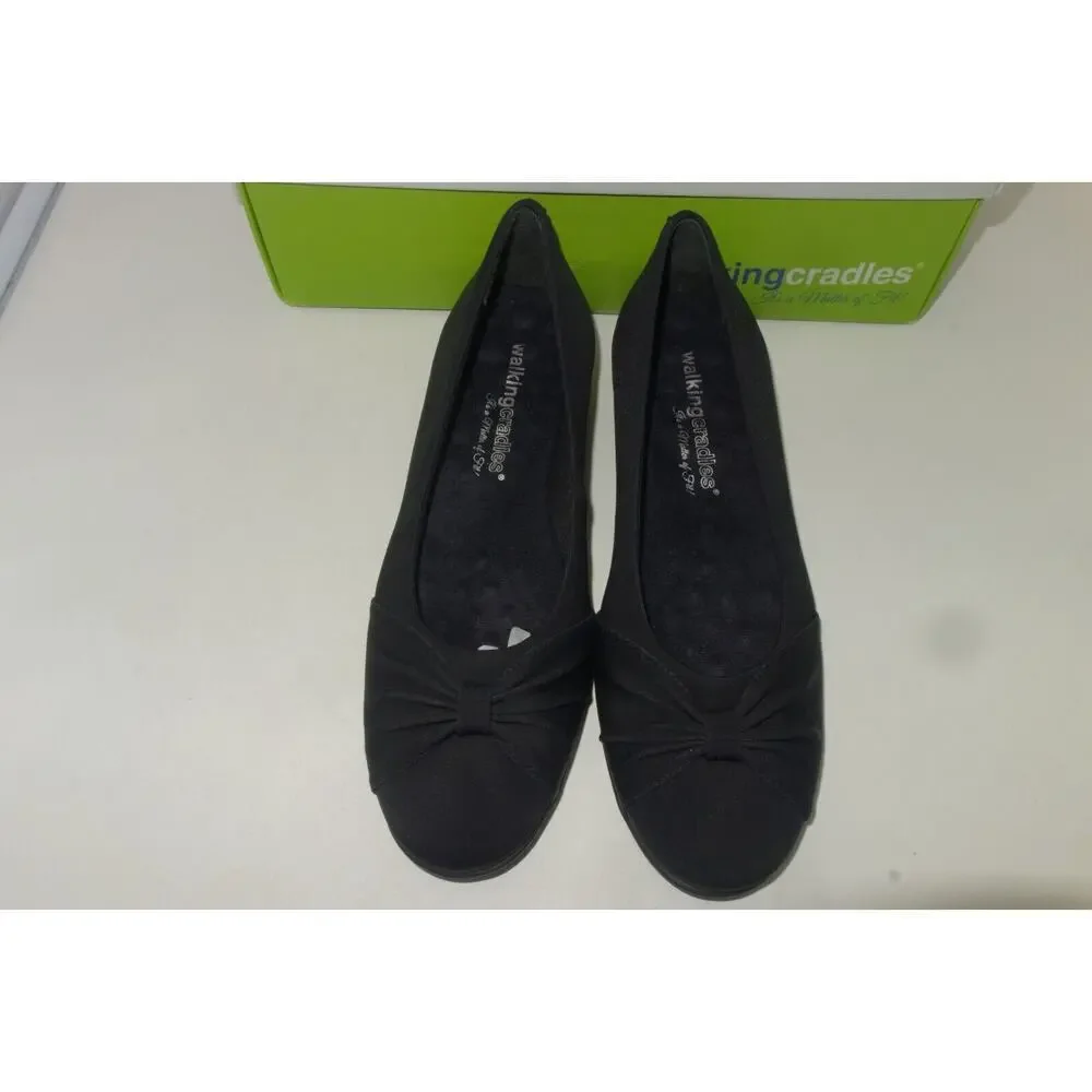 NEW Walking Cradles Fall Black Stretch Ballet Flats Women's 7 Narrow